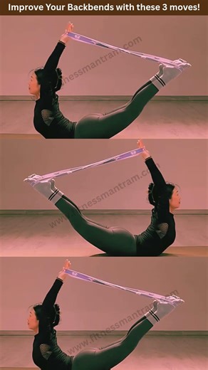Improve Your Backbends with these 3 moves!🔥Backbend workout at home with Resistance Band #shorts