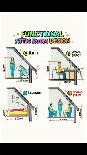 Basic Knowledge for Civil Engineering | Functional Attic Room Design | #Shorts