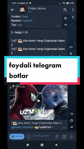FOYDALI TELEGRAM BOTLAR #dkomilov #mehmonov #jalolmurad #androstar