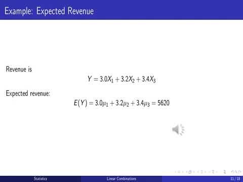 Distribution of a Linear Combination | Statistics | Joint Distributions