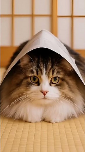 Tribute to Legendary Cat MARU — A New Adventure Beyond the Box! 🐾📦 #cat #kitten #tatami #newspaper