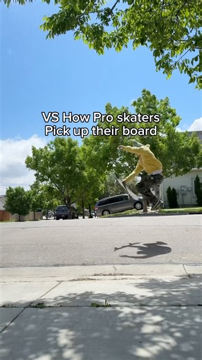 How beginners Vs pro skaters pick up their board #shorts