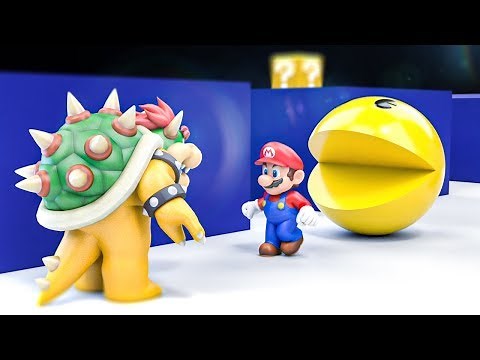 Pacman vs Super Mario in Pacman world