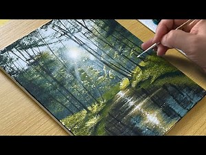 How to Paint a Serene Forest with Acrylics - Easy Tutorial