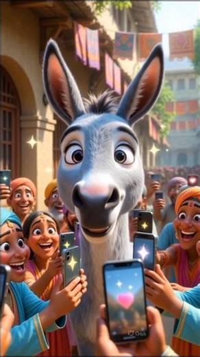 Gadha Bhi Influencer Ban Gaya 😂📱 | AI Cartoon #shorts #viral