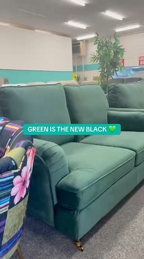 Bold, timeless, and effortlessly stylish - this green sofa is stealing the show. Find it in our Shipley showroom and see why everyone’s going green  #HomeTrends #InspiredCarpets #SofaStyle #GreenInteriors | Inspired Carpets | Facebook