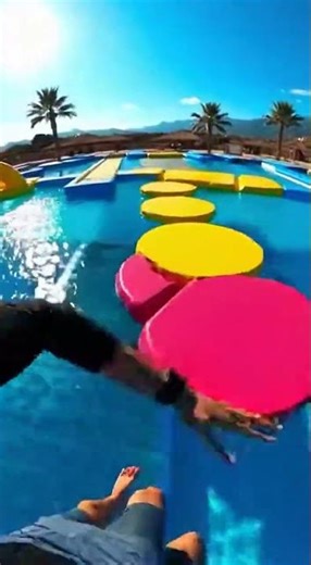 Hardest Water Obstacle Course EVER! 🌊 #waterpark #viral #waterslide
