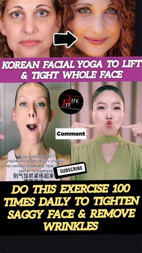 Korean Facial Yoga To Lift & Tight Whole Face 😱 #yoga #faceyoga #korean #facelift #skincare #shorts