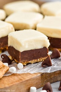 S'mores Fudge Recipe with Marshmallow Topping