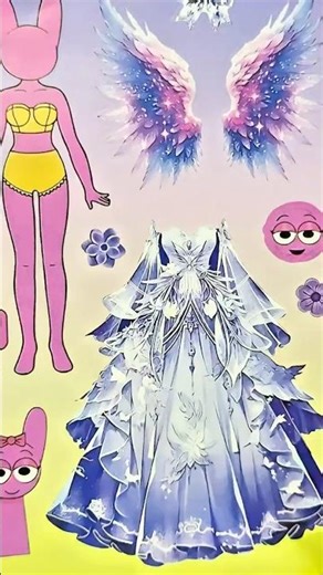 Cute Sprunki Dress Stickers ASMR 💖✨ | Satisfying DIY Paper Stickers #asmr #satisfying #diy #sprunki