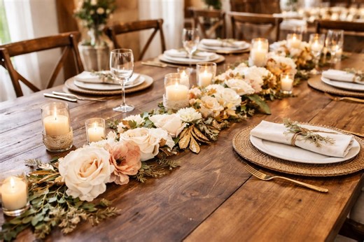 Wedding Table Runner Garland –floral Centerpiece for Head Table or Sweetheart Table and Reception Decor - Etsy