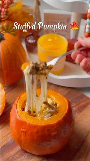 Stuffed Pumpkin with Ground Beef | Cozy Autumn Recipe#pumpkin #foodshorts #food #groundbeef #fall