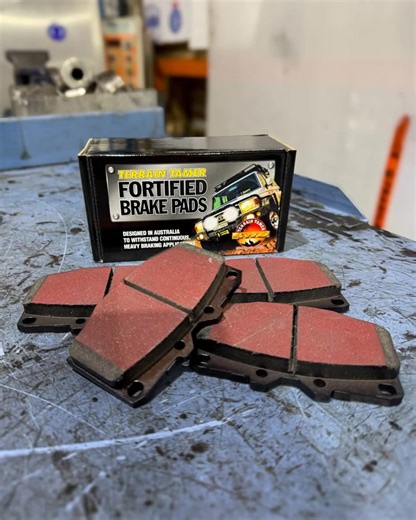 Carrying a GVM upgrade? Towing a caravan? Tackling long downhill descents or remote touring? Standard brake pads can struggle under load — but Terrain Tamer Fortified Brake Pads are specifically engineered to hold braking capacity through extreme usage. ✅ Designed for heavy load & towing applications ✅ Holds braking performance after intense braking events ✅ E1 Euro Certified (European safety standard approved) ✅ Improved wear resistance for longer service life ✅ Enhanced stopping power for grea
