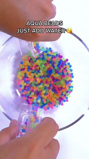 Aqua Beads make amazing crackly slime with wonderful crunch! Get them on Amazon.. just add water 💦 to cover them mix! #slime #oddlysatisfying #asmr #fidgettoys #viral #aquabeads #asmrsounds Slimetube vc