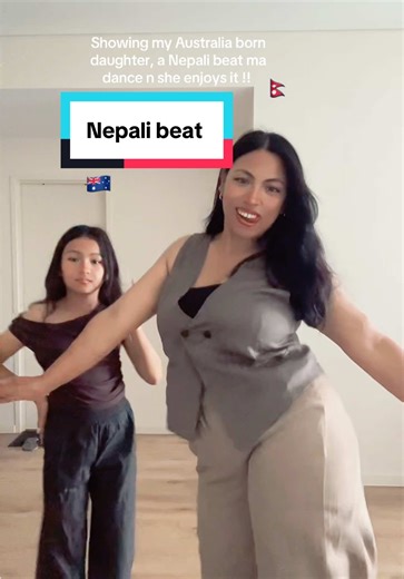Enjoying Nepali Dance with My Australian Daughter