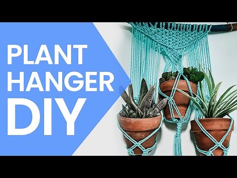 How to Make Macrame Plant Hanger For Multiple Plants - DIY Triple Macrame Plant Hanger