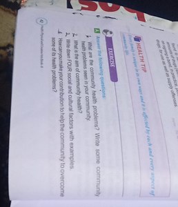 Questions:What are the community health problems? Write some ... | Filo