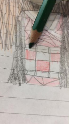 Cute Character Drawing Process on Lined Paper