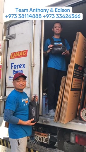 Meet the hardworking team behind Forex Cargo Bahrain – the people who go the extra mile so your balikbayan boxes reach your loved ones safely, securely, and on time. 💙📦🇵🇭 Our salesmen and drivers are the heart of our service. They are the ones who travel across Bahrain every day, rain or shine, ensuring free pickup, proper handling, and smooth delivery of each box entrusted to us. Their dedication and commitment allow families to stay connected, no matter how far apart. 🚛 Team Jay-Ar & Mon 