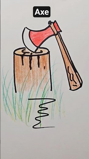 How to draw a axe?
