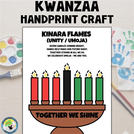 Kwanzaa Handprint Craft Activity, Kwanzaa Kinara Candleholder Fingerprint Printable for Toddlers, Preschool Kwanzaa Celebration Craft - Etsy Canada