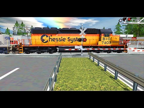 Trainz 2019 Railfanning S05 E13: Amtrak, BNSF, Chessie, CSX, NS, UP, Large Fictional Grade Crossing
