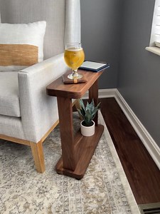 The Liz Table: Narrow Hardwood Side Table for Small Spaces - Etsy
