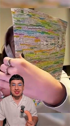 She fills an entire sheet of paper with her notes in tiny print!