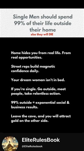Single Men: Stop Hiding — 99% Outside = Success 💥 #successmindset #outside #singlemen #viral