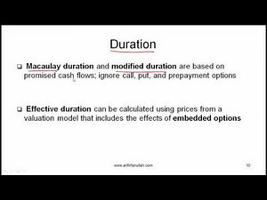 CFA Level I Measurement of Interest Rate Risk Video Lecture by Mr. Arif Irfanullah part 2