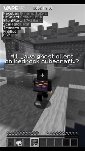 #1 java hack client in minecraft bedrock edition..? (vape client) #shorts #minecraft #mcpe #bedwars