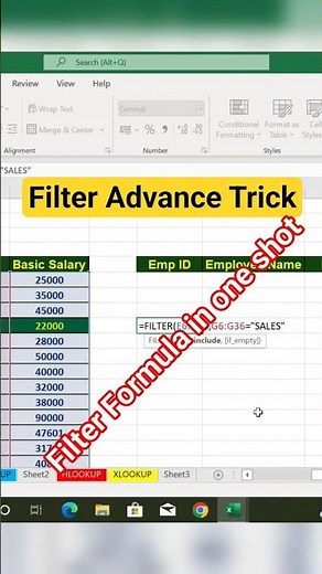 Advance Filter Formula in Excel #excel #exceltips #exceltutorial #msexcel #msexcelfullcourse short