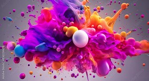 Each chemical reaction brings a new burst of color creating a constantly evolving and captivating display on screen