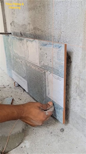 A new technique for easily laying tiles and straightening them by measuring with a string#walltile
