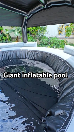 Our backyard summer just got better with this inflatable pool bar💦🥰#poolday #summerfun #sayok #fyp