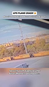 108K views · 371 reactions | A UPS cargo plane crashed shortly after takeoff from Louisville’s Muhammad Ali International Airport erupting into a massive explosion visible for miles! This security footage captured the exact moment of impact as fire crews rushed to the scene… #Louisville #Plane #Crash #UPS #Kentucky | Wake Up World | Facebook