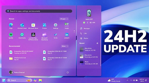 New Windows 11 24H2 Update - New Start Menu, Taskbar Changes and Fixes in Build 26100.2152 (RP)