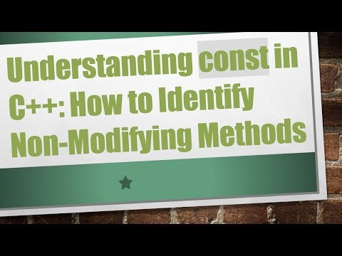 Understanding const in C+ + : How to Identify Non-Modifying Methods