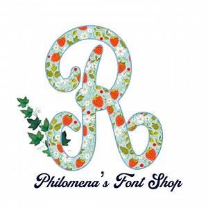 Monogram Font, Script Letters, Alphabet, Initials, PNG, Preppy Stuff, Interlocking, Strawberries, - Etsy