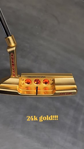 Customer’s 2025 Newport 2 Studio Style just left the shop wearing real 24k gold. 24-karat (no brass, no fake gold tone, no shortcuts). This one’s gonna live in a safe, I already know 😂 DM for similar work 🤙 #NorCalPutters #24kGold #ScottyCameron #Newport2 #RealGoldPutter | Norcal Putters
