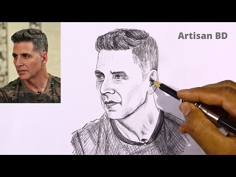 How to draw a actor Akshay Kumar | Step by step easy pencil sketch for beginners