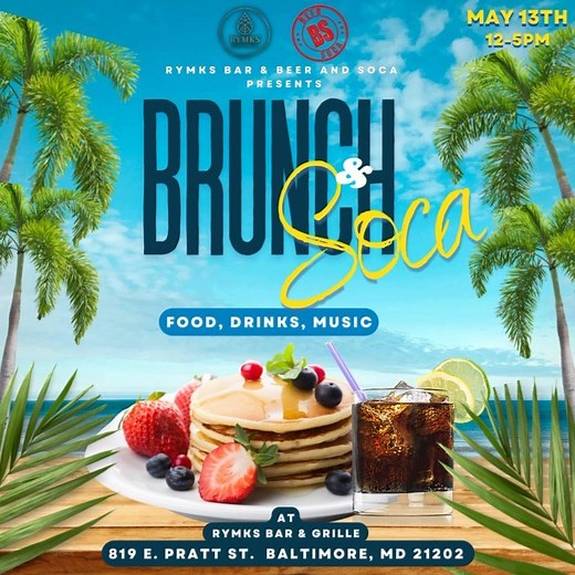 THIS SATURDAY... Brunch & Soca @RYMKSBaltimore May 13th 12pm - 5pm All you can eat Caribbean inspired buffet and bottomless mimosas With music by @djbimshire @smallygoldentouch @djghostdc Get you RSVP now Brunch $55 Bottomless mimosas $25 Link in @djghostdc bio #beerandsoca #rymksbarandgrill #rymksbaltimore #djghostdc #soundbangent #CaribbeanParty #socaparty #socamusic #djbimshire #smallygoldentouch | DJ Bimshire | Facebook