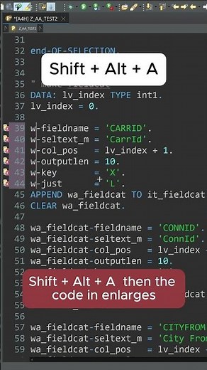 ABAP in Eclipse - Change entire Code Blocks with Shortcut #eclipse #abap #blockchange
