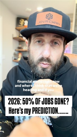 Josh Nelson on Instagram: "2026 is the year the mask comes off. In my opinion, AI is about to replace 50%+ of human jobs — and by the end of this year, 50%+ of your “human interaction” will be with AI: chatbots, kiosks, robots, automated agents, “customer service,” even decision-making. And here’s the part nobody is ready to talk about… They’re banking on the fact that most people are still financially ignorant enough to be managed through promises: • “We’re going to destroy the Fed.” • “We’re g