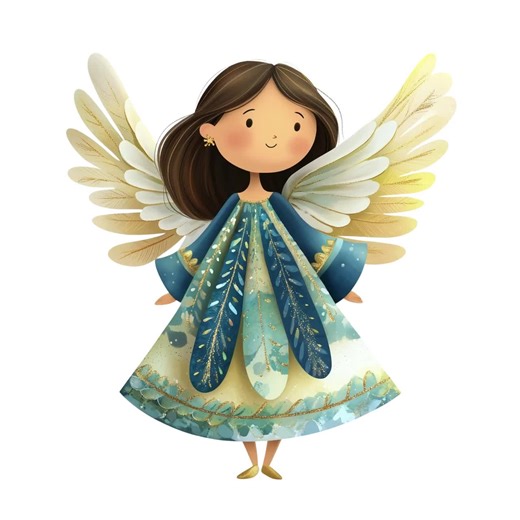 Watercolor Christmas Angels Clipart Bundle: Folk Art PNG Graphics (digital Download) - Etsy