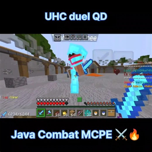 UHC duel QD MCPE java combat ⚔️🔥 #minecraft #mcpe #uhc #shorts #trending