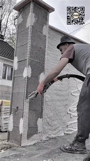 Spray Plastering Technique for Exterior Wall Finishing #9forge