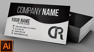 Modern B&W Business Card — Illustrator Tutorial