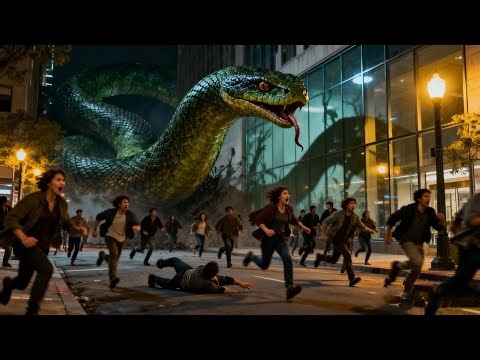 A giant snake broke into the city at night to hunt, scaring humans into a frantic escape!【蛇之女】