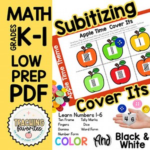 Subitizing Math Game|Fall Number Sense|Apple Theme| Pre K, Kindergarten, and 1st